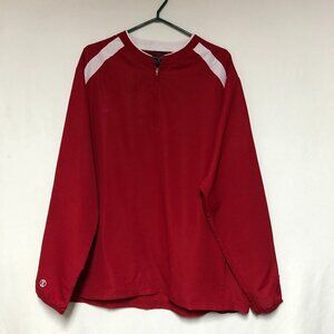 Holloway Red & White Quarter Zip Lightweight Windbreaker Size XL